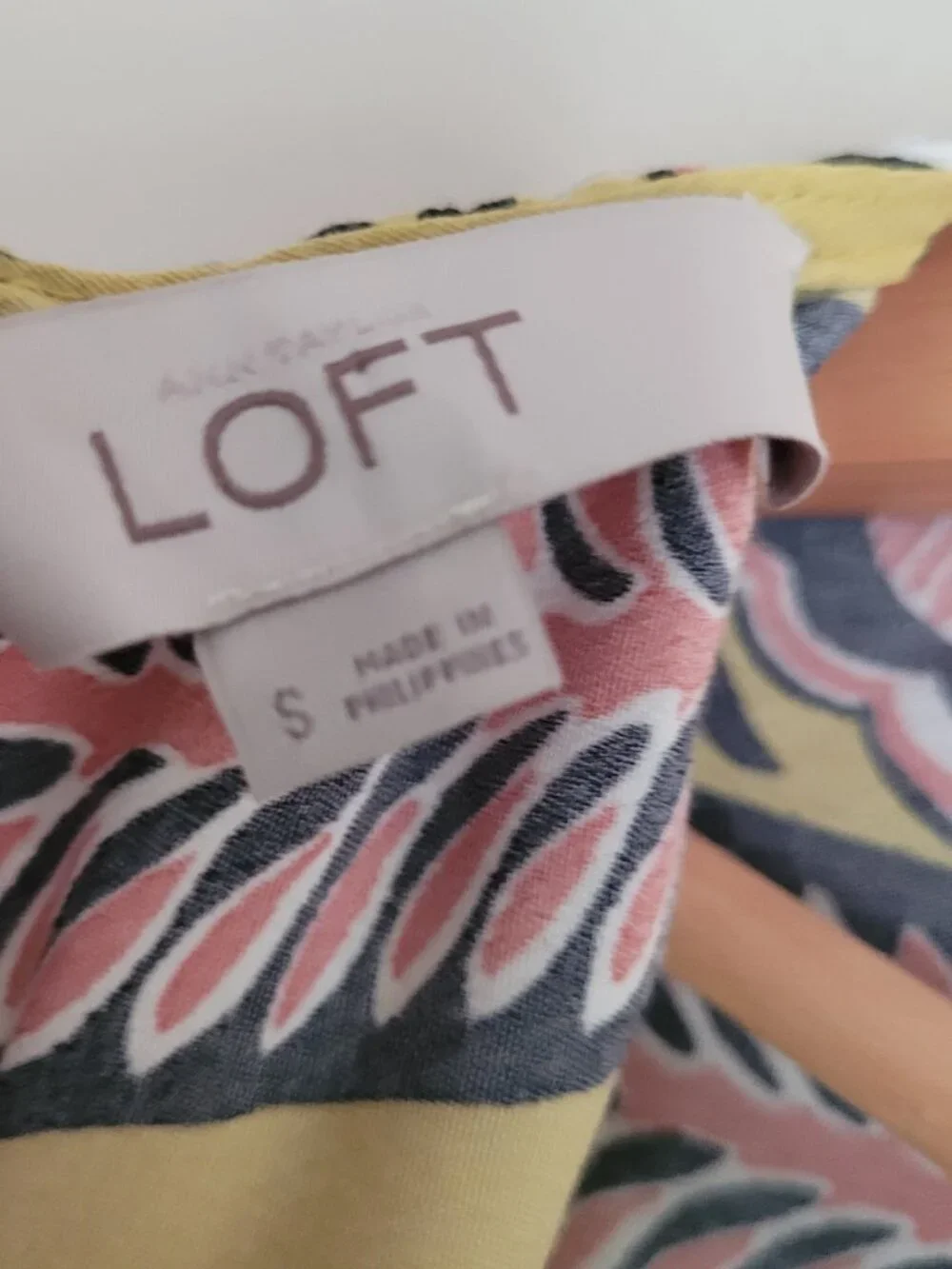 Ann Taylor Loft Yellow Striped Pink Floral Mini Shift Dress Small - Picture 3 of 6